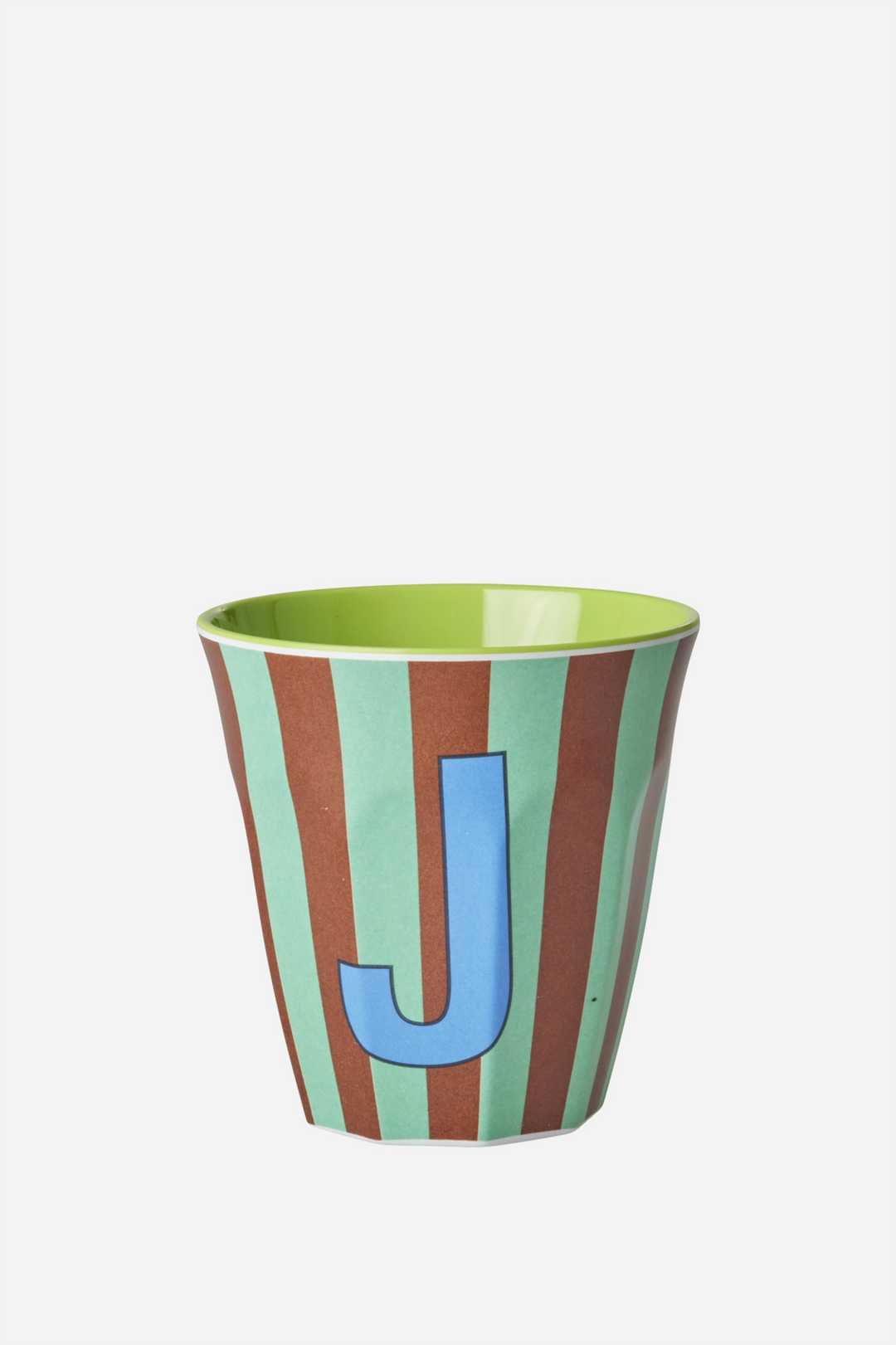 Striped Melamine Cup / Letter J