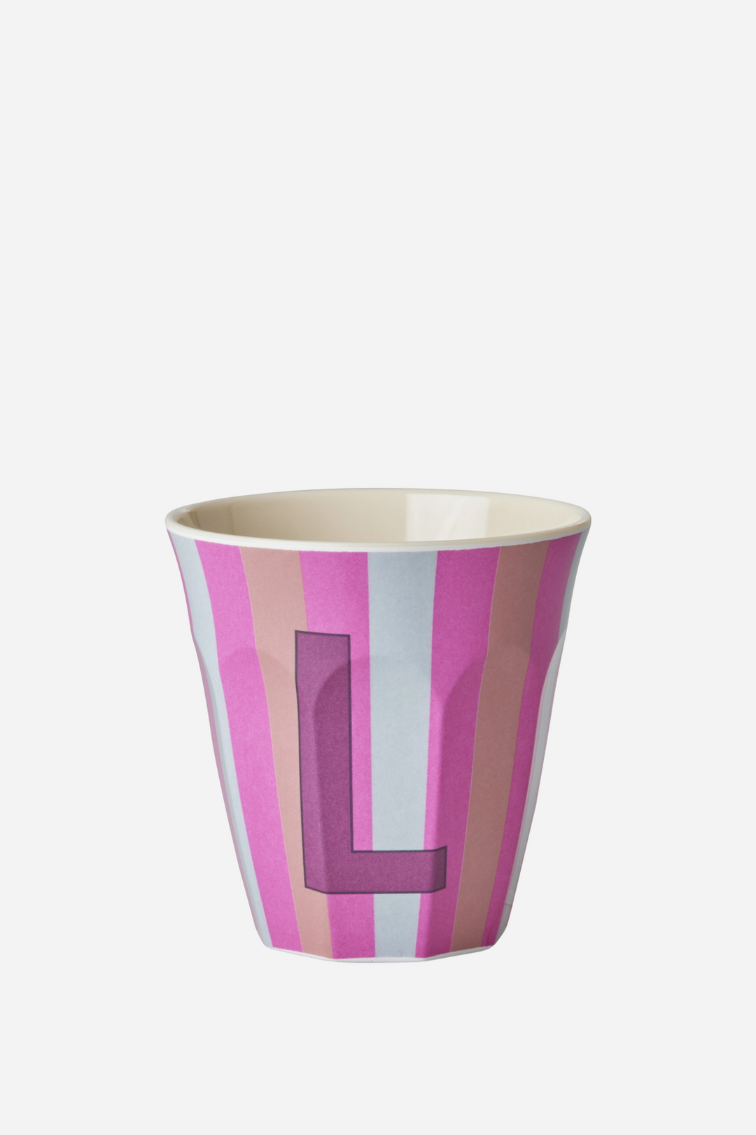 Striped Melamine Cup / Letter L