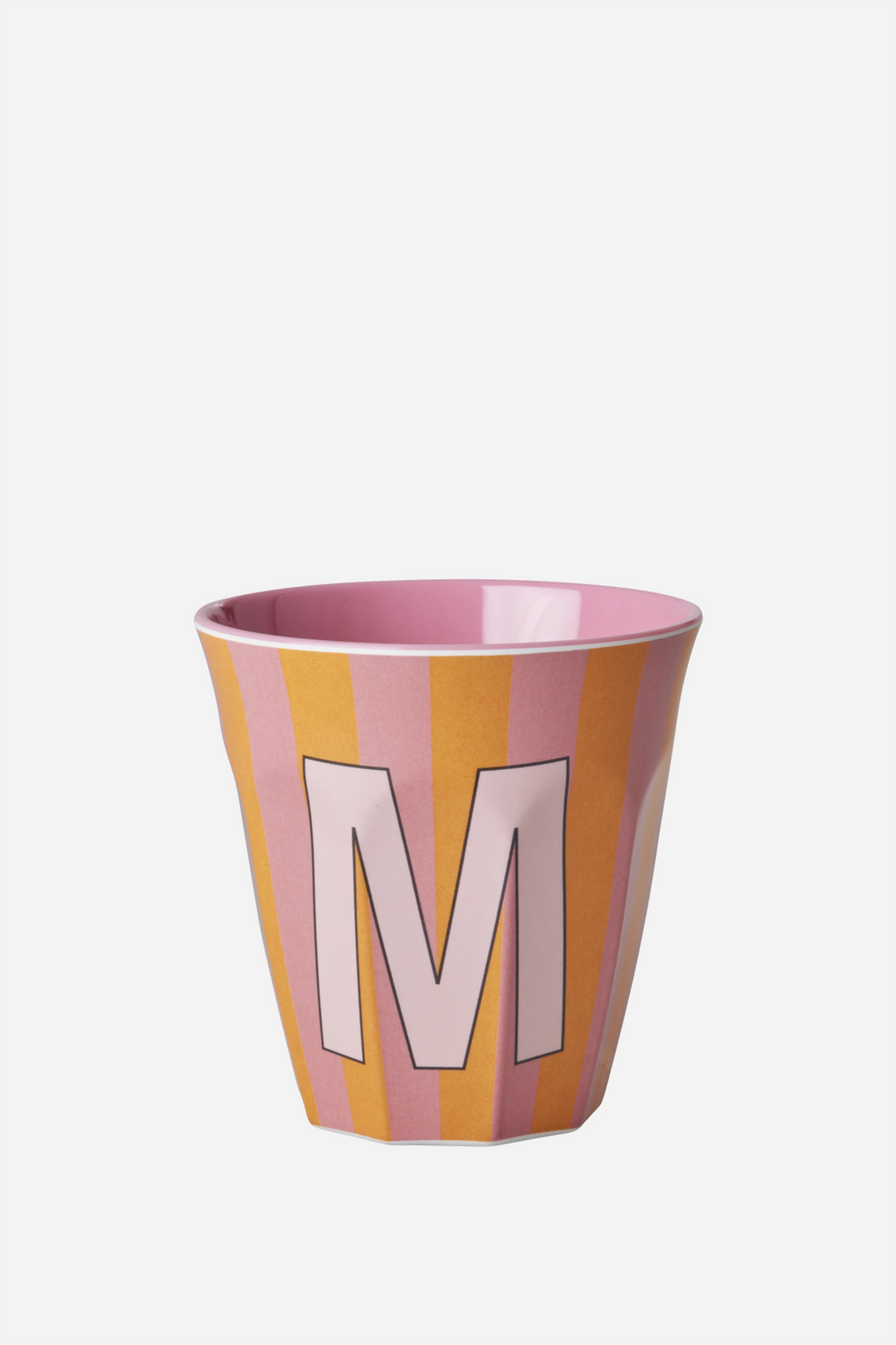 Striped Melamine Cup / Letter M