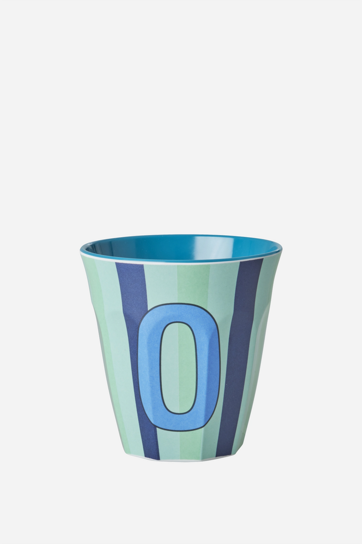 Striped Melamine Cup / Letter O