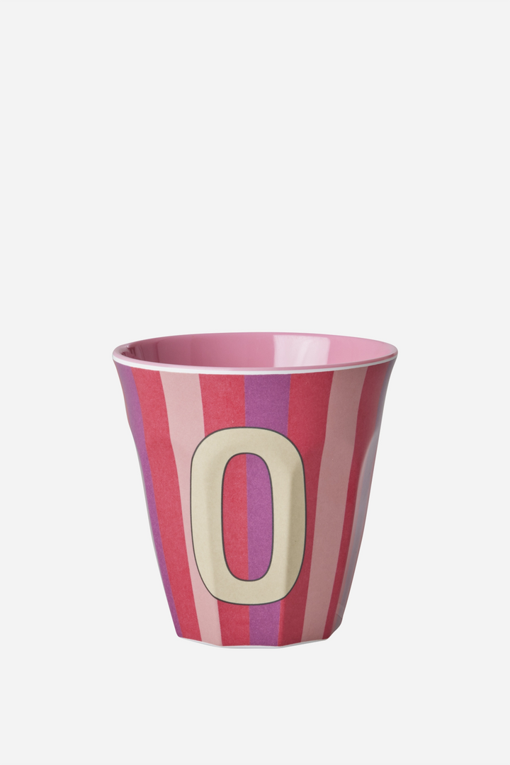 Striped Melamine Cup / Letter O