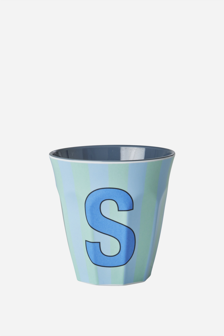 Striped Melamine Cup / Letter S