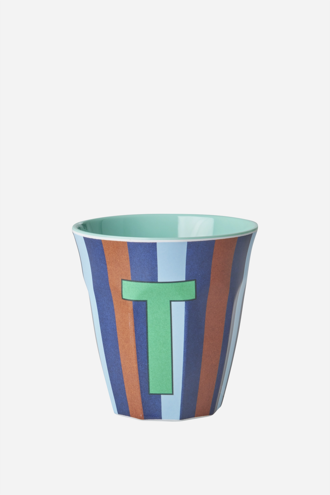 Striped Melamine Cup / Letter T