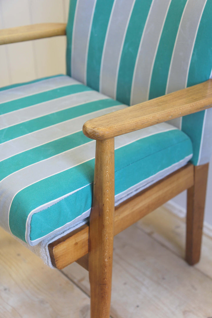Mid-Century Chair in Striped Canvas