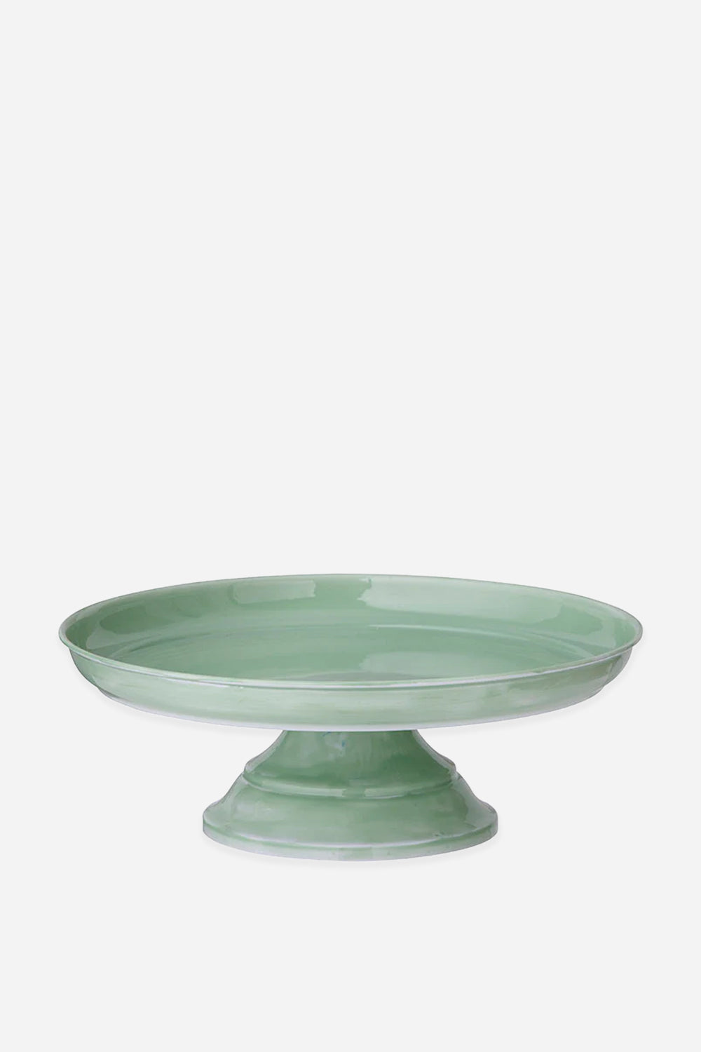 green metal cake stand