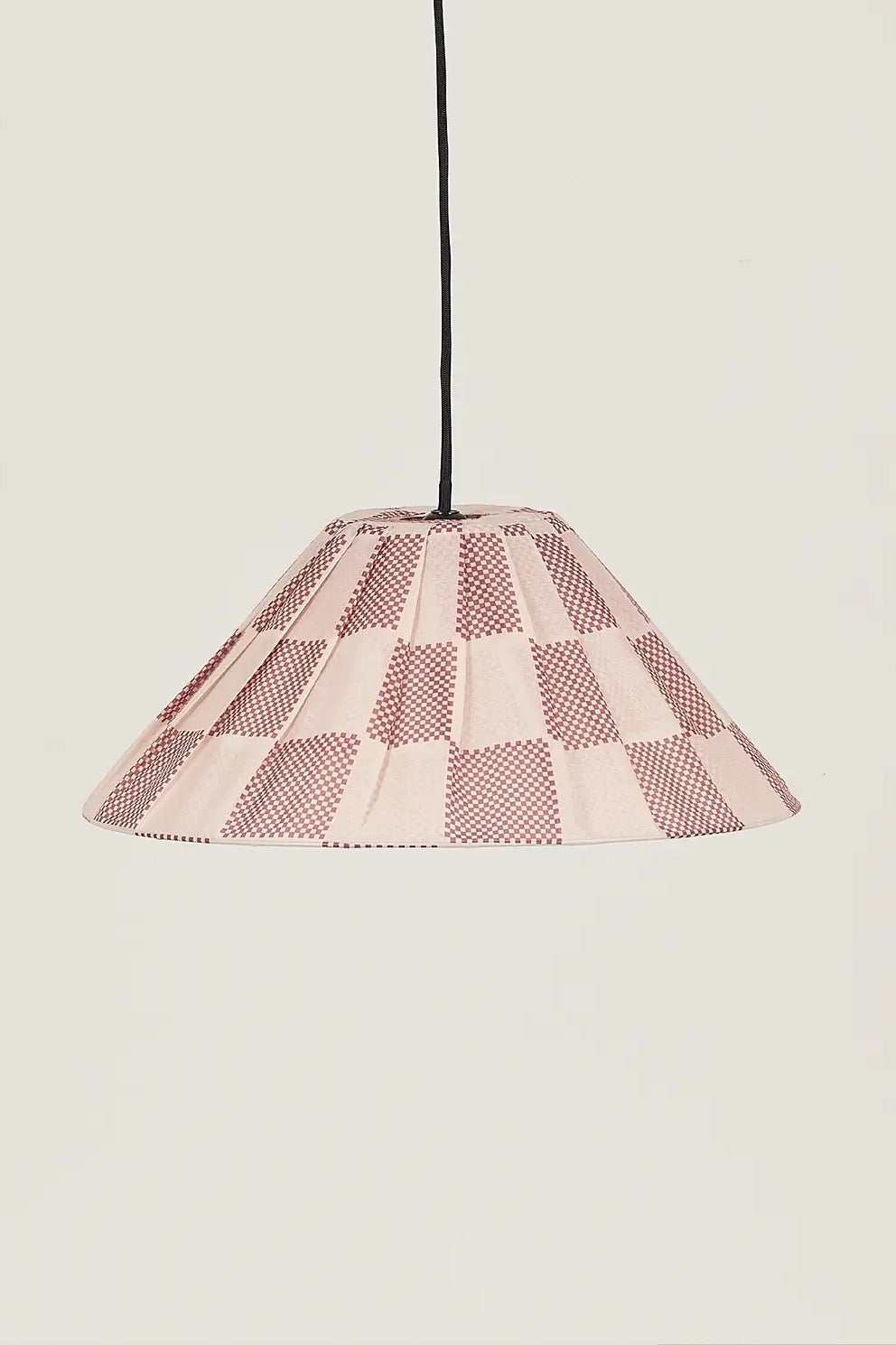 Ava Pleated Lampshade 50cm / Burnt Red Check – Domestic Science Home