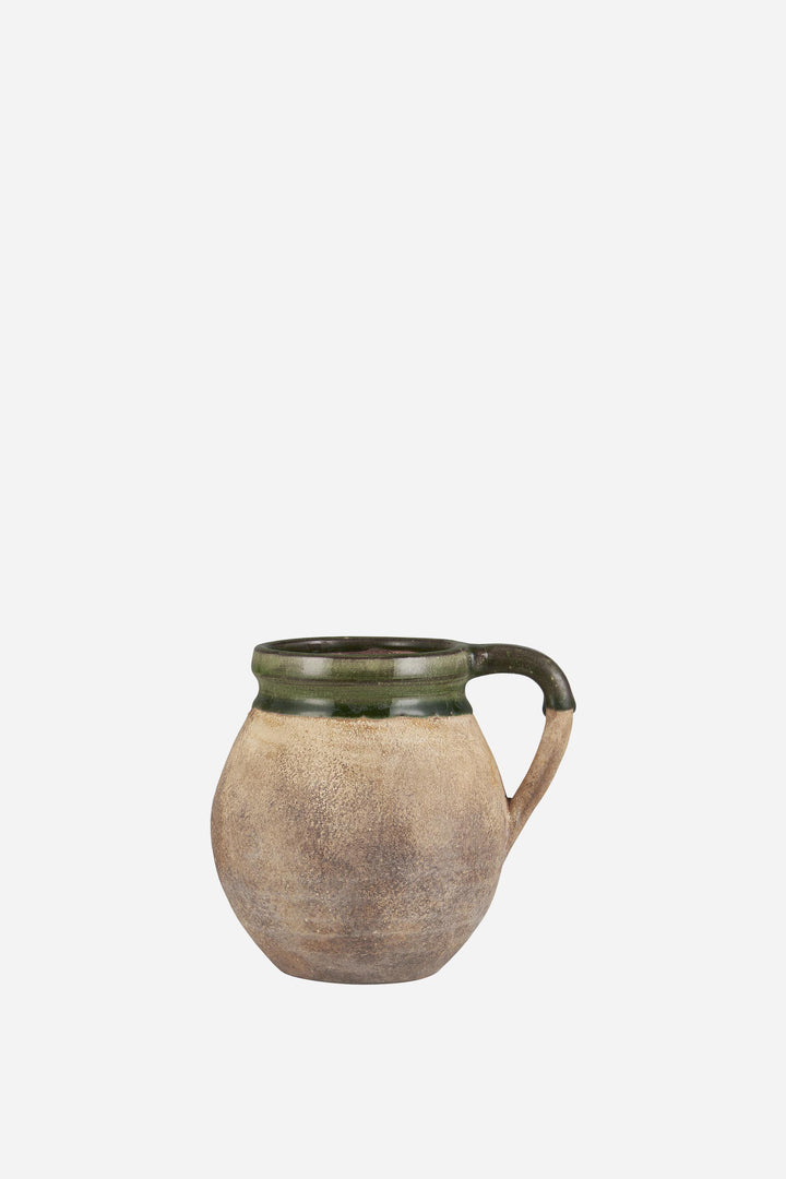 Avignon Vase with handle / Green Edge