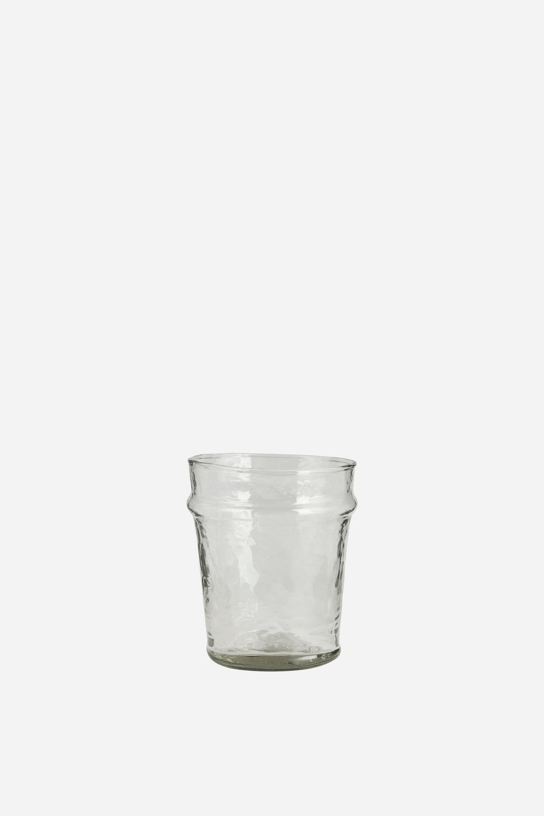 Clear glass jar on a white background