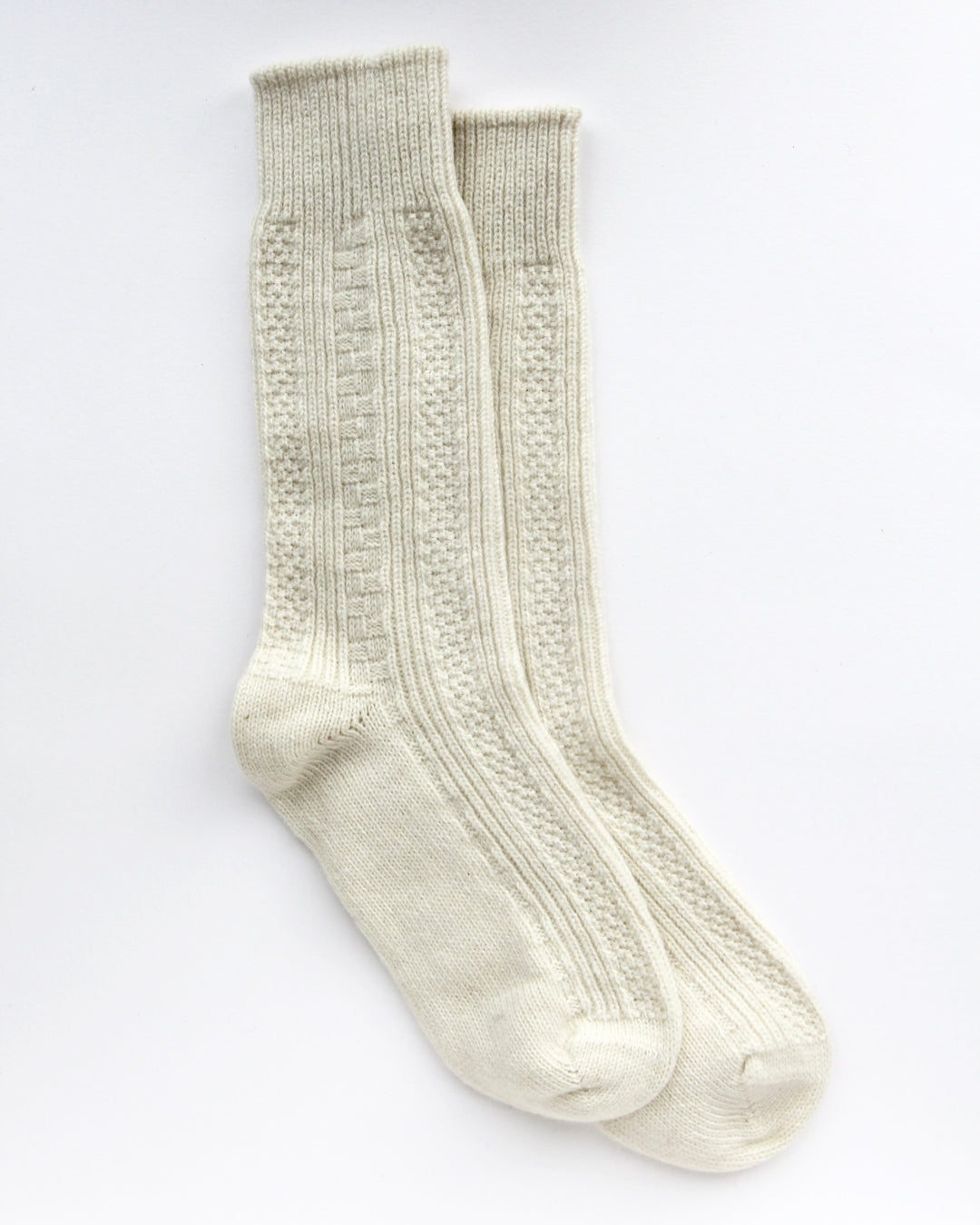 Cable Knit Socks / Ecru