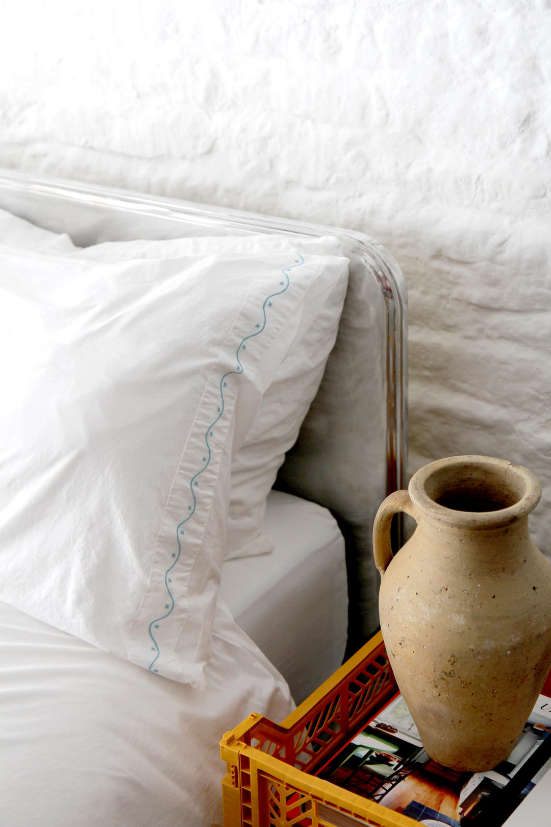 criss-cross bedding pillowcase blue lifestyle