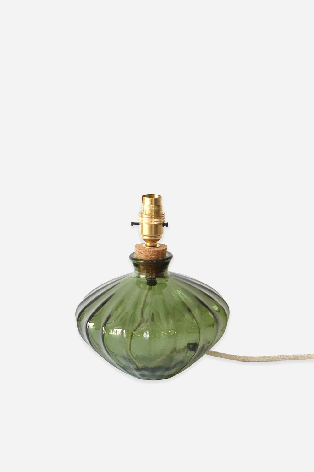 Fluted Ellipse Table Lamp 20cm / Sage Green