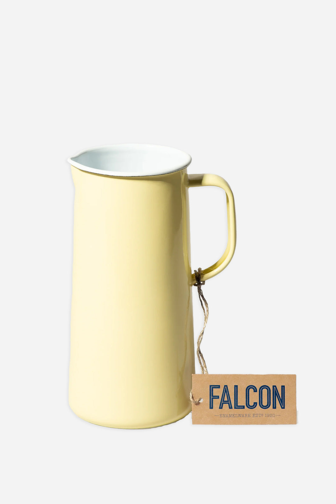 falcon enamelware buttermilk yellow jug on white background