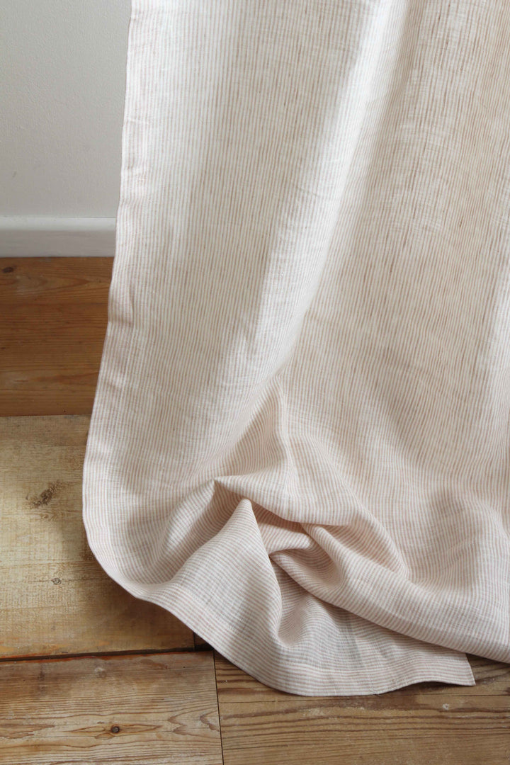 Linen Stripped Curtain / Clay & Milk