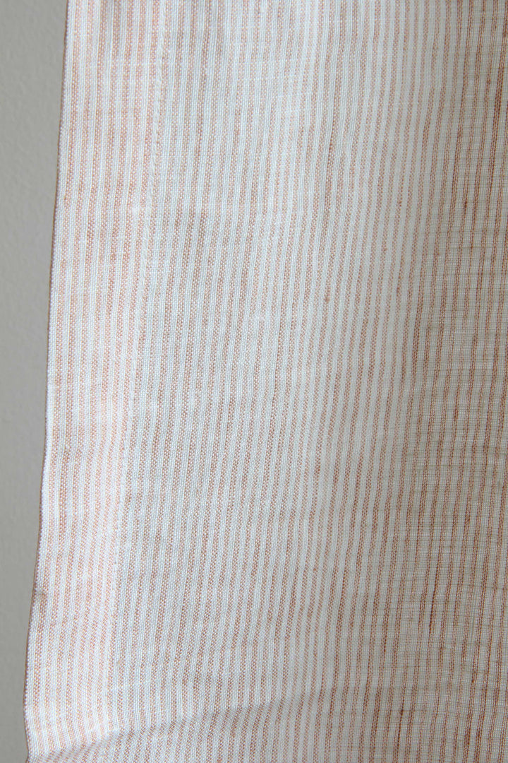 Linen Stripped Curtain / Clay & Milk