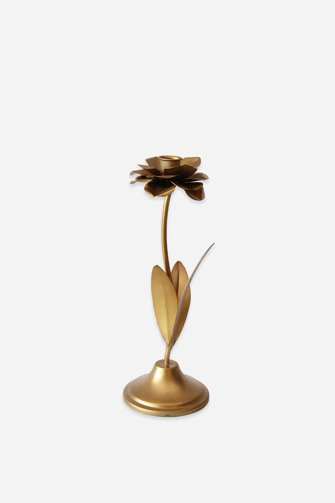 Flower Candle Holder / Gold Antique / 30.5cm