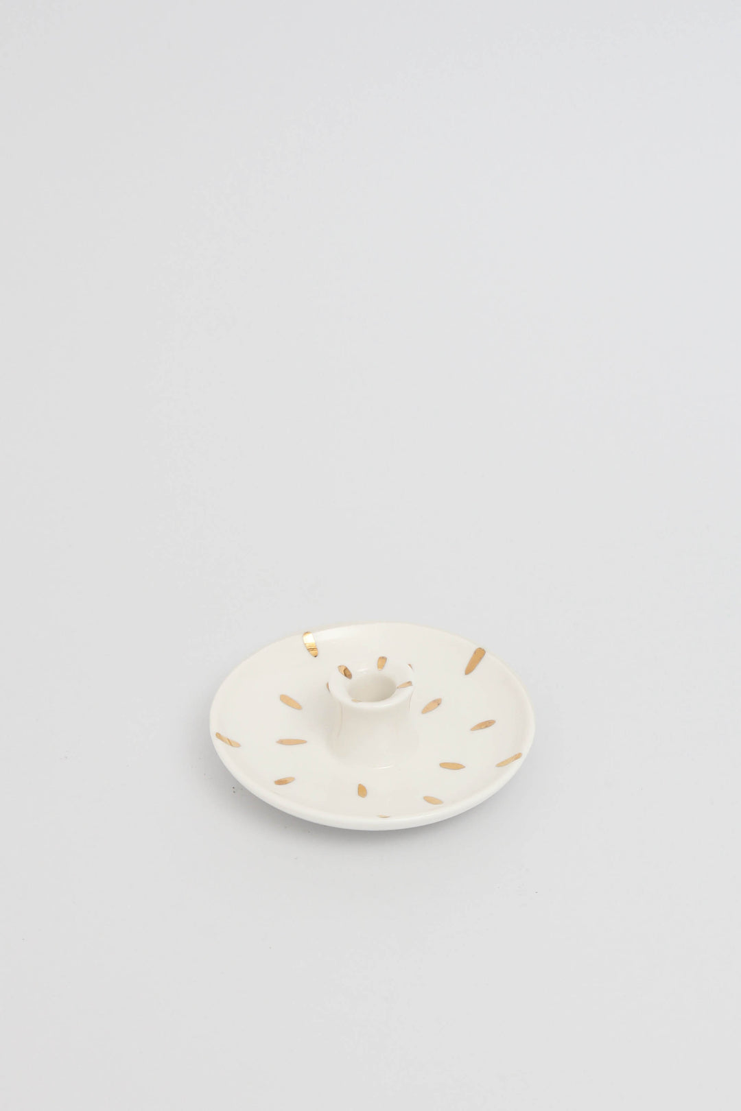 Candle Holder Gold Brushmarks / Taper