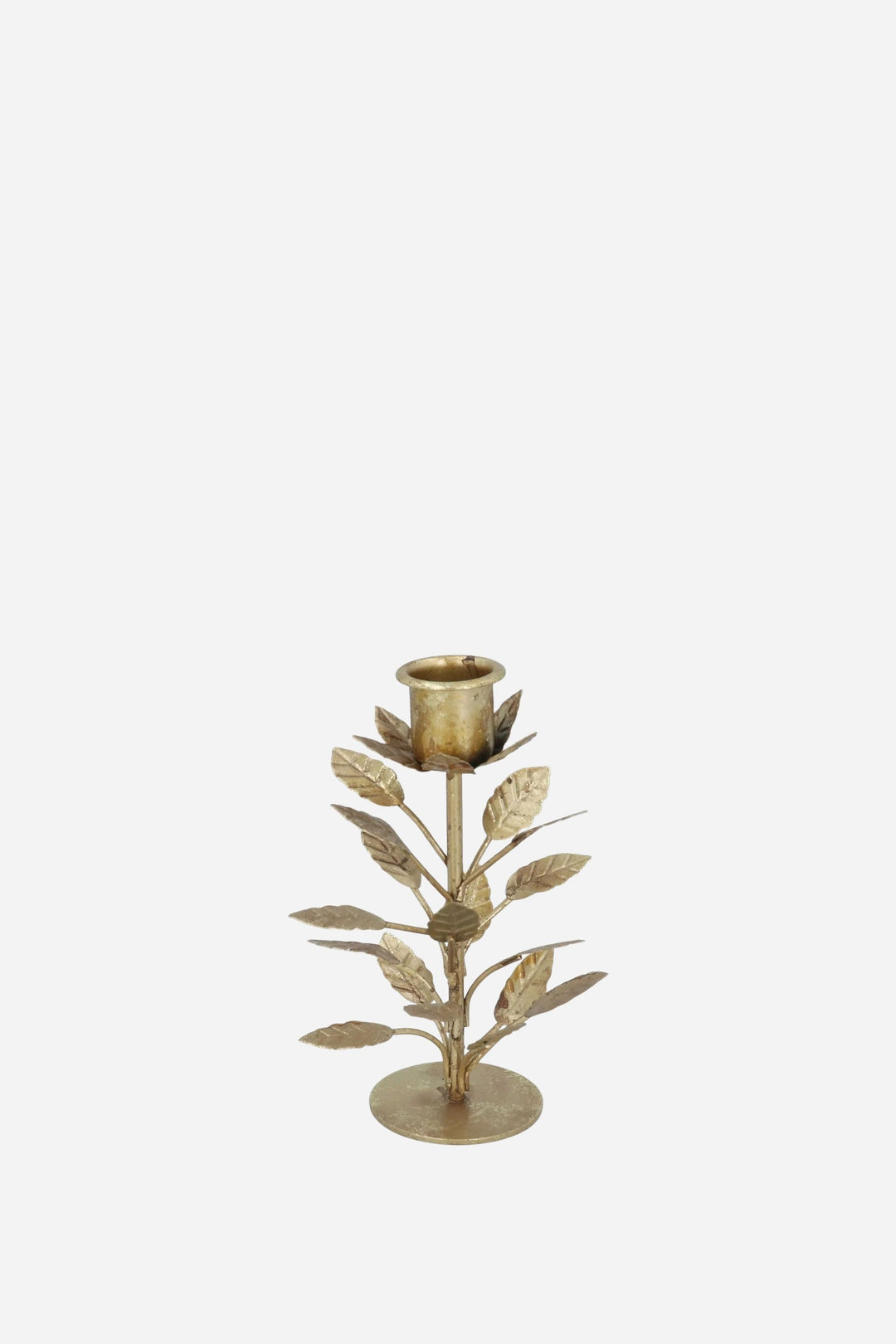 Antique Gold Leaves Candlestick