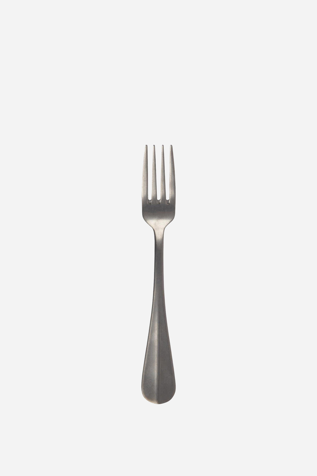 Silver fork on a white background