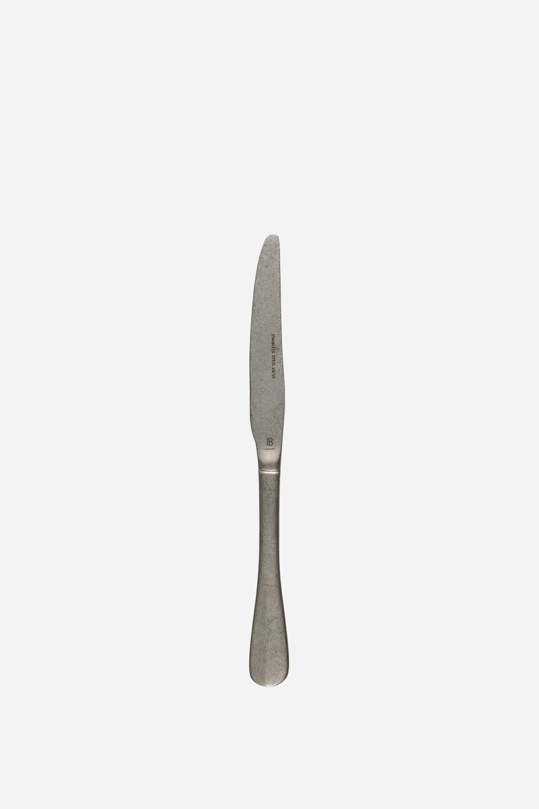 Silver knife on a white background
