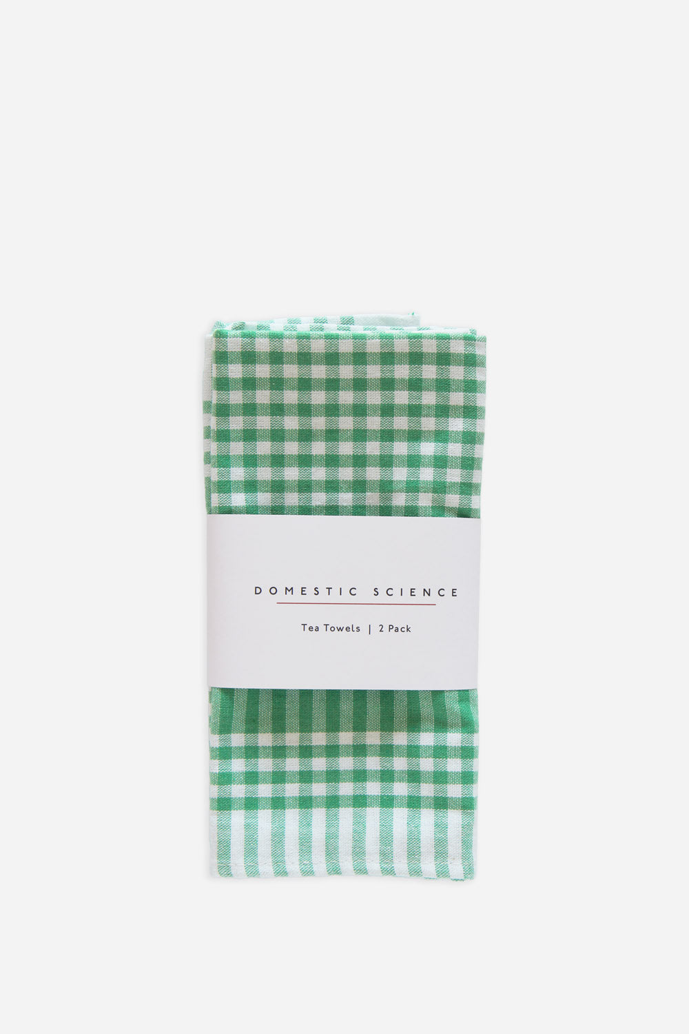 Gingham T-towel / Green Pk 2