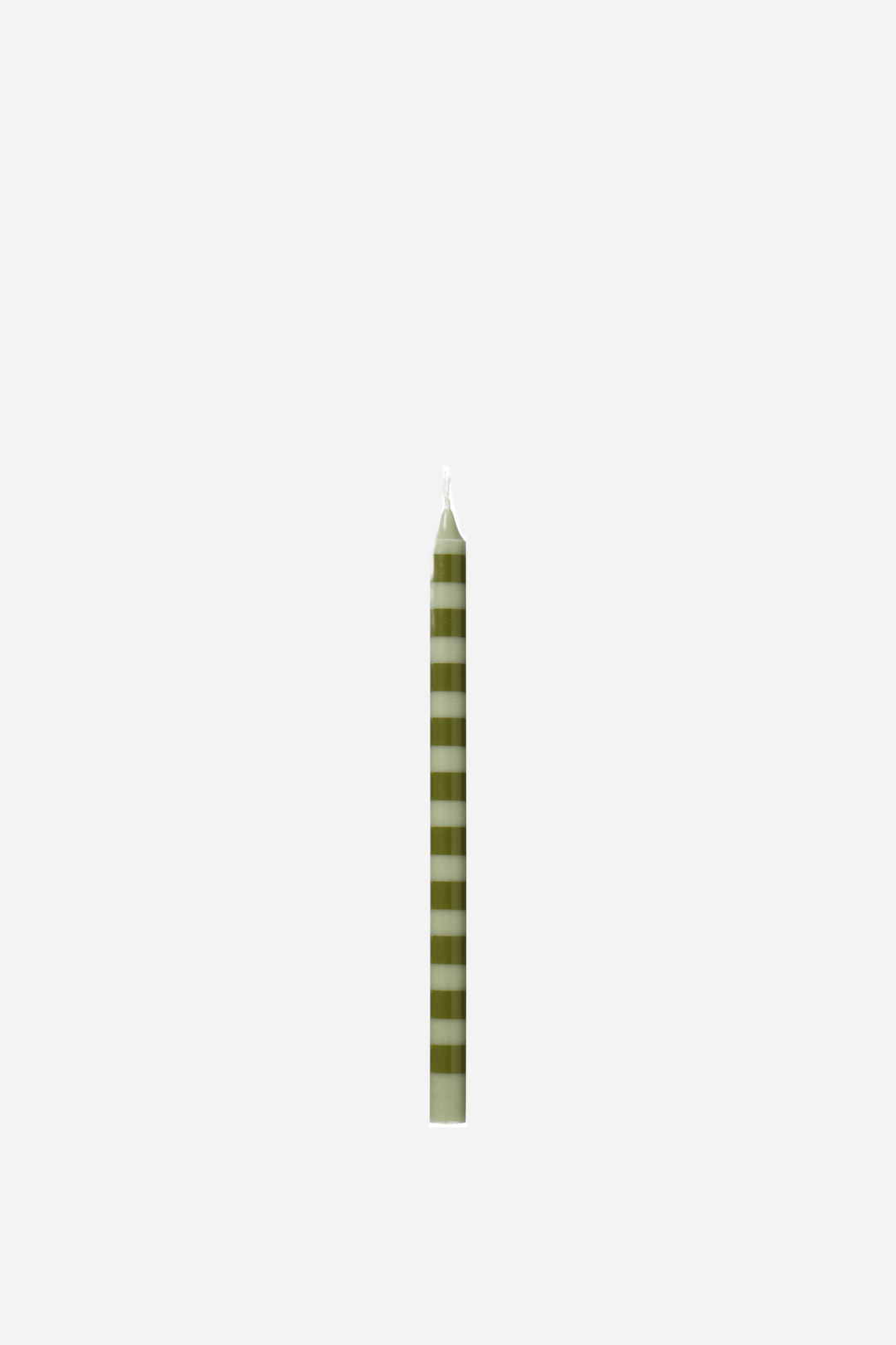 Taper Candle / Olive Green Striped