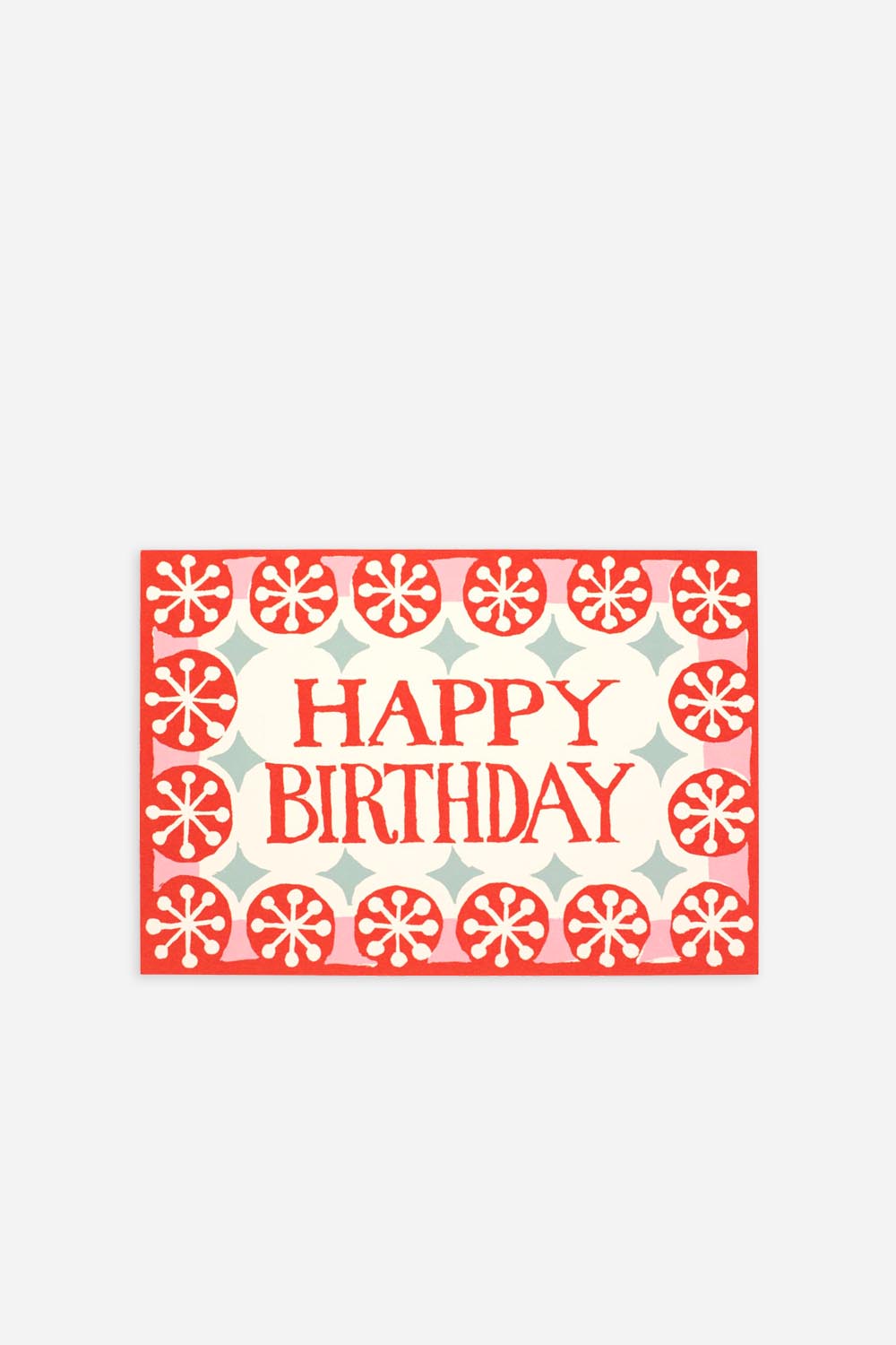 Happy Birthday / Coral Pink & Turquoise