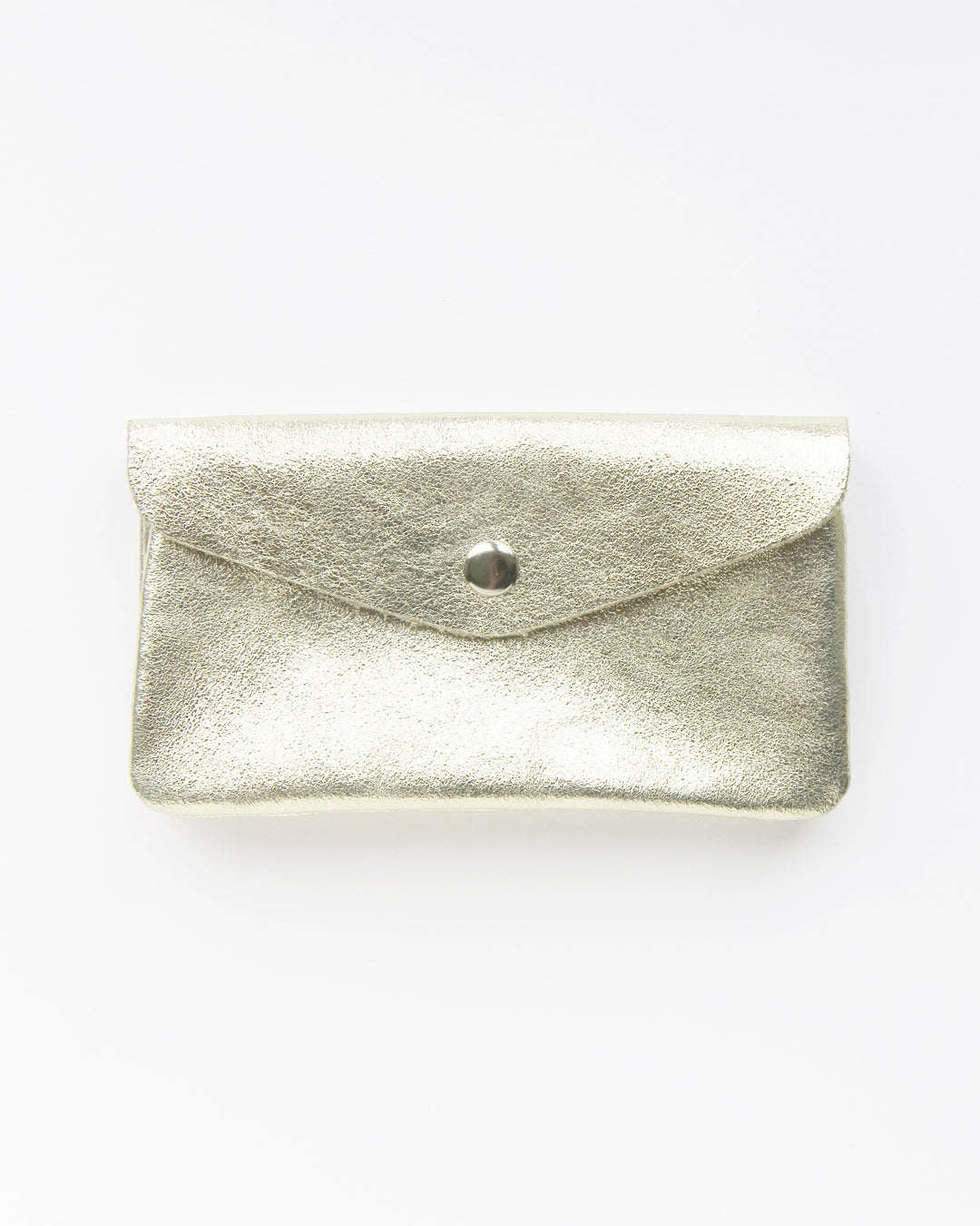 gold leather medium sized purse with internal zipped coin pocket