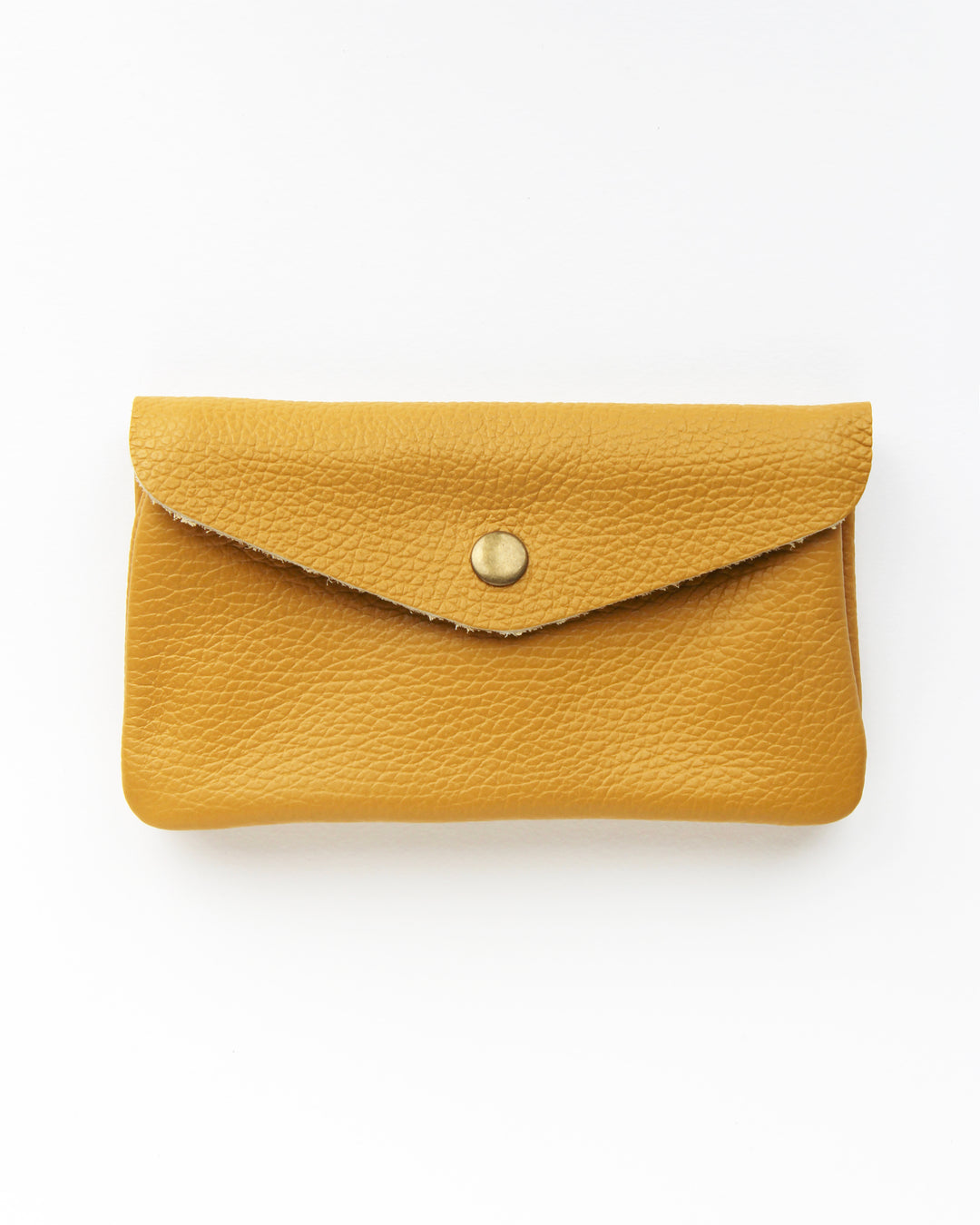 mustard yellow leather medium sized purse with internal zipped coin pocket