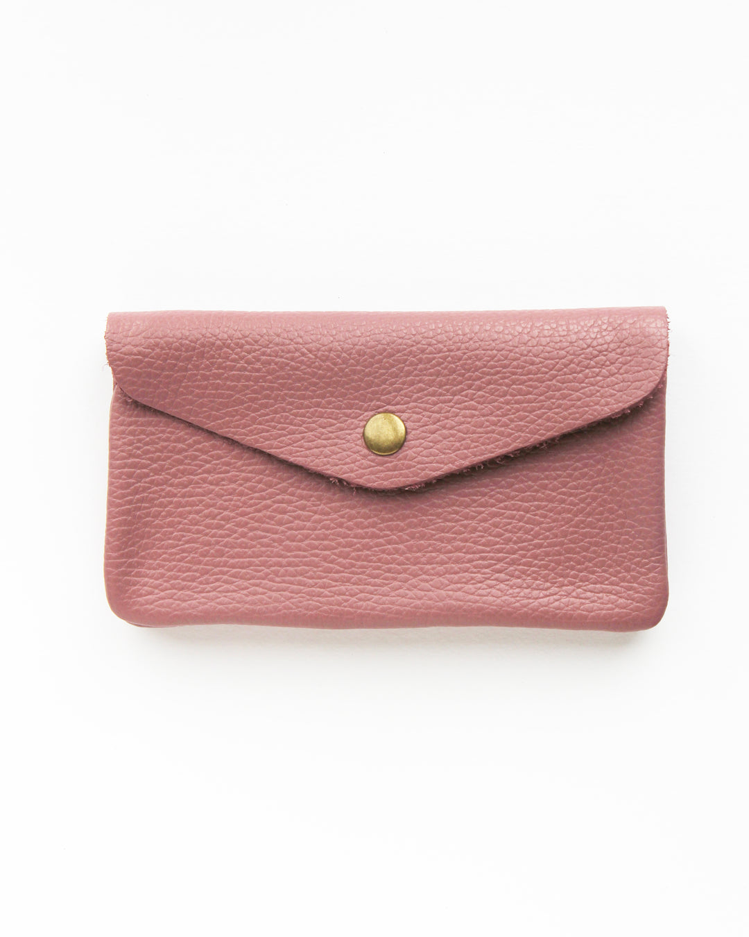 rose pink leather medium sized purse with internal zipped coin pocket