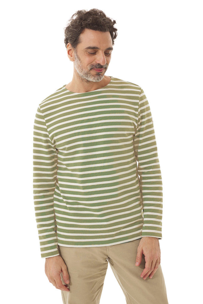 Mario Long Sleeve Breton Matcha / Ecru