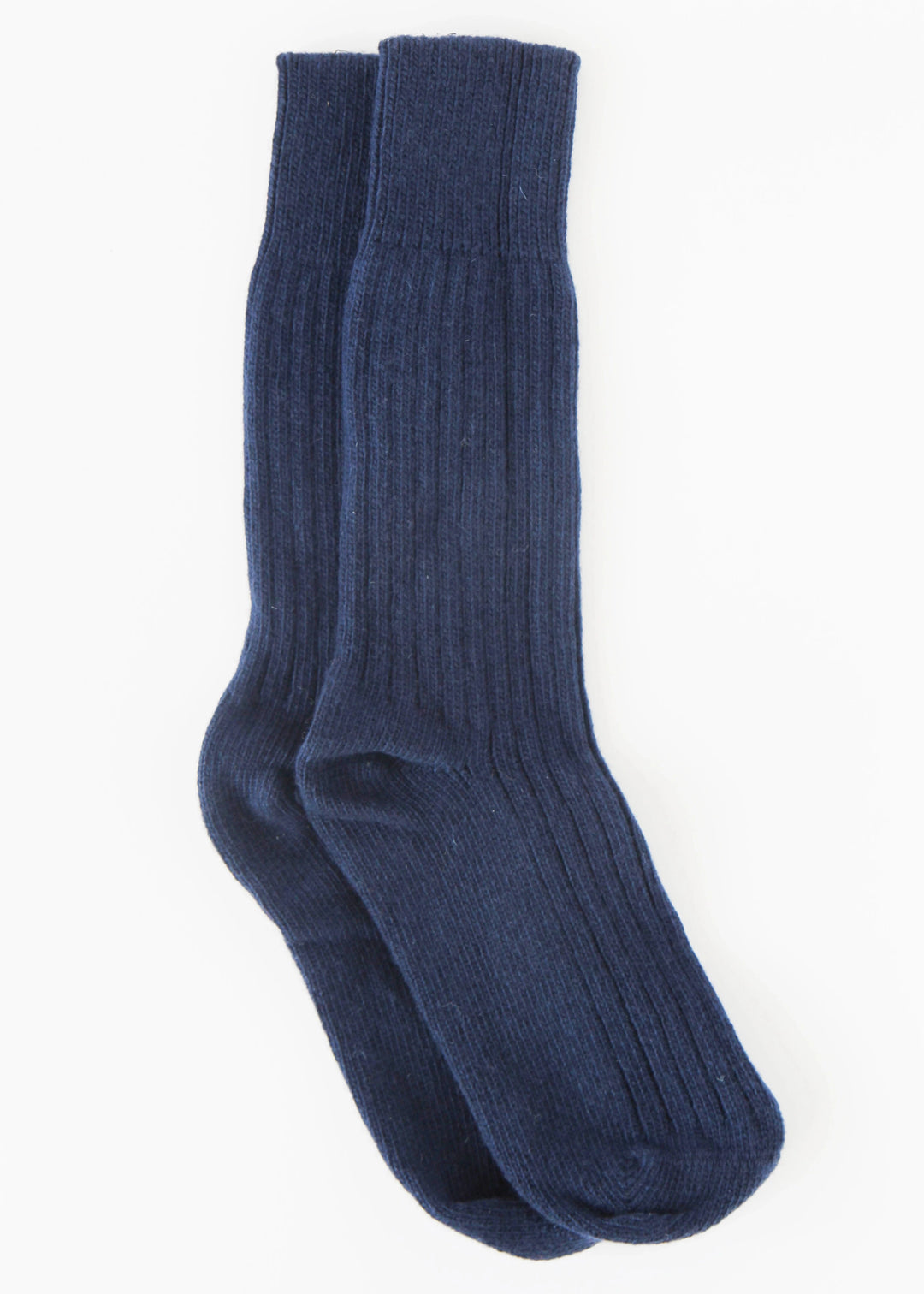 Woollen Ribbed Socks / Navy