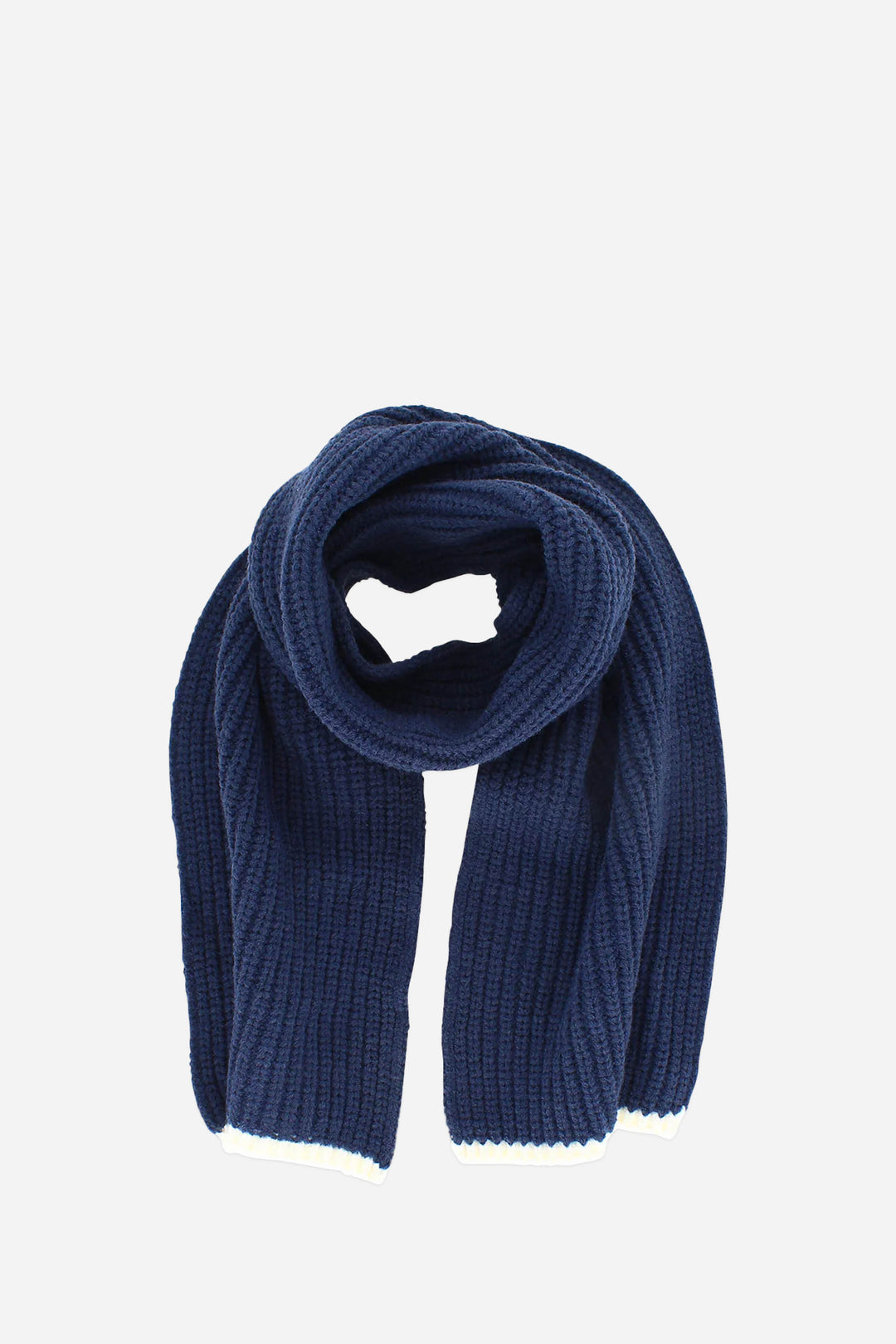 Men's Ribbed Scarf / Navy