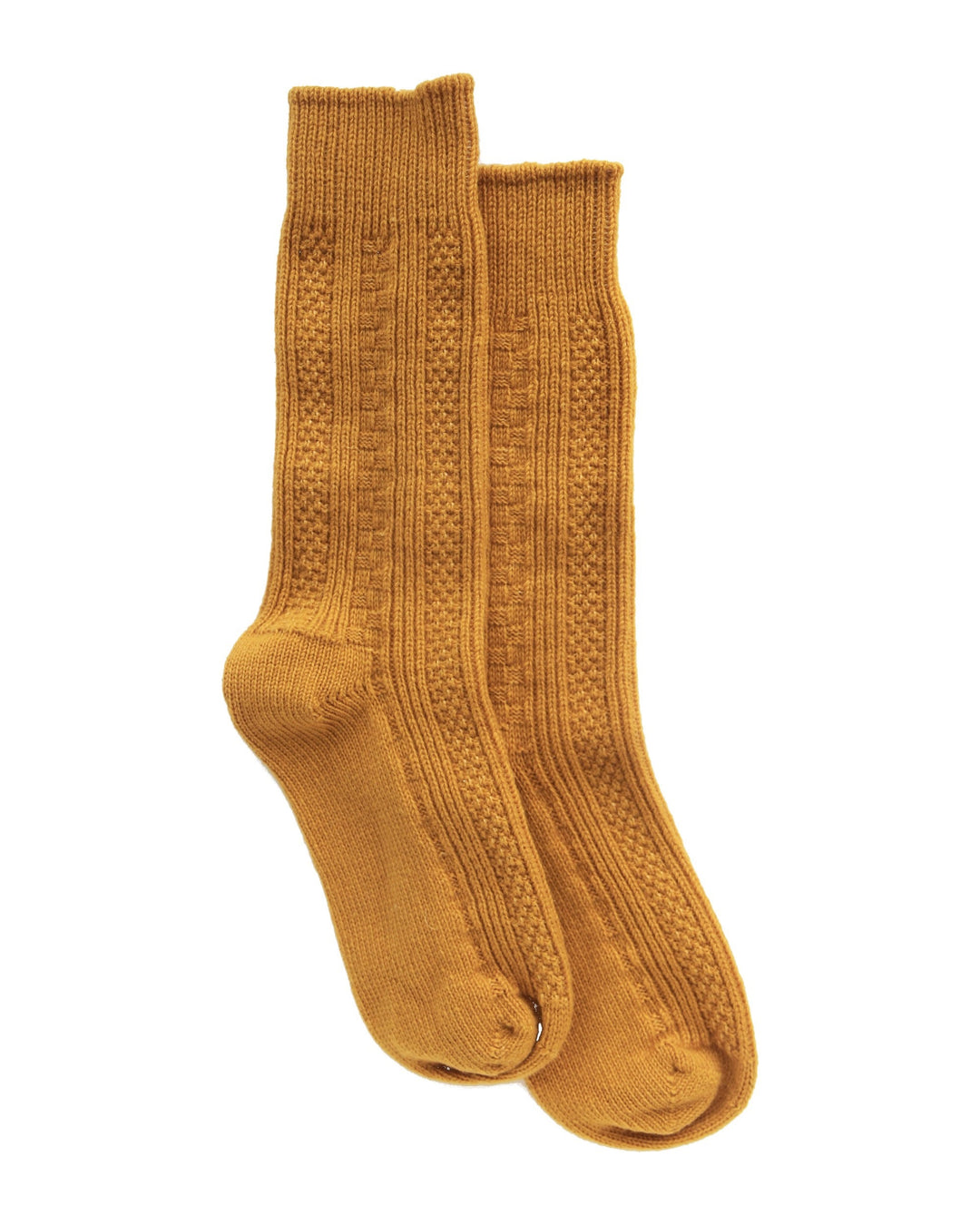 Cable Knit Socks / Mustard