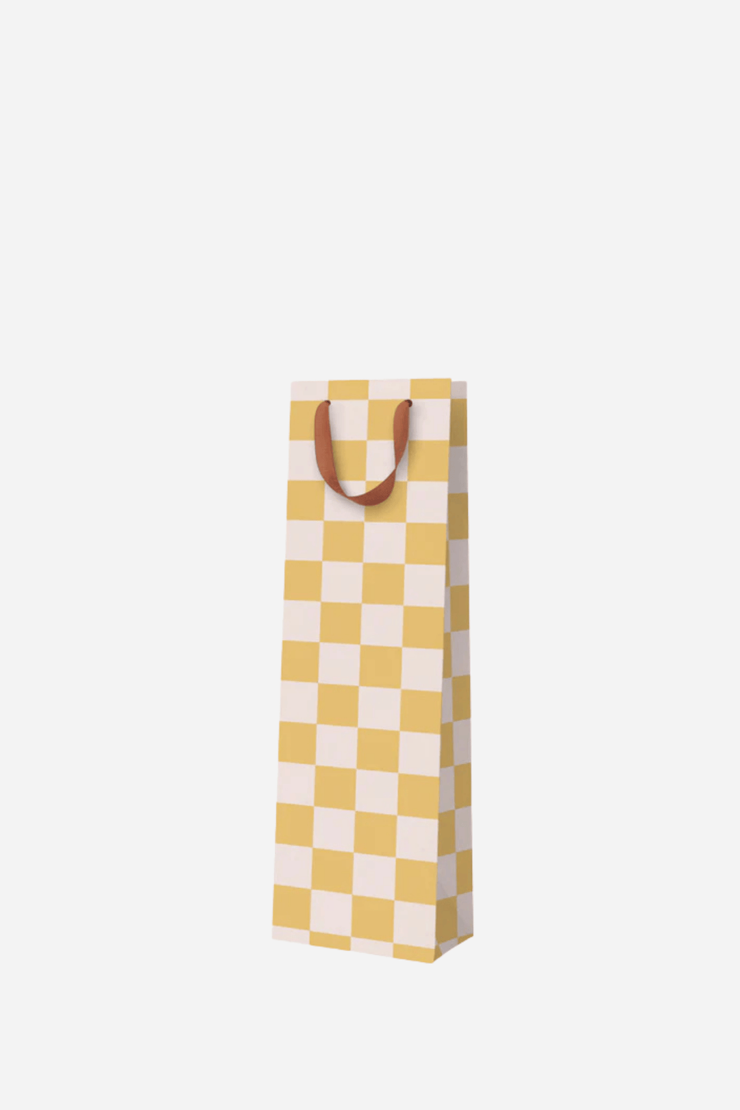 Mustard Checkerboard Bottle Bag