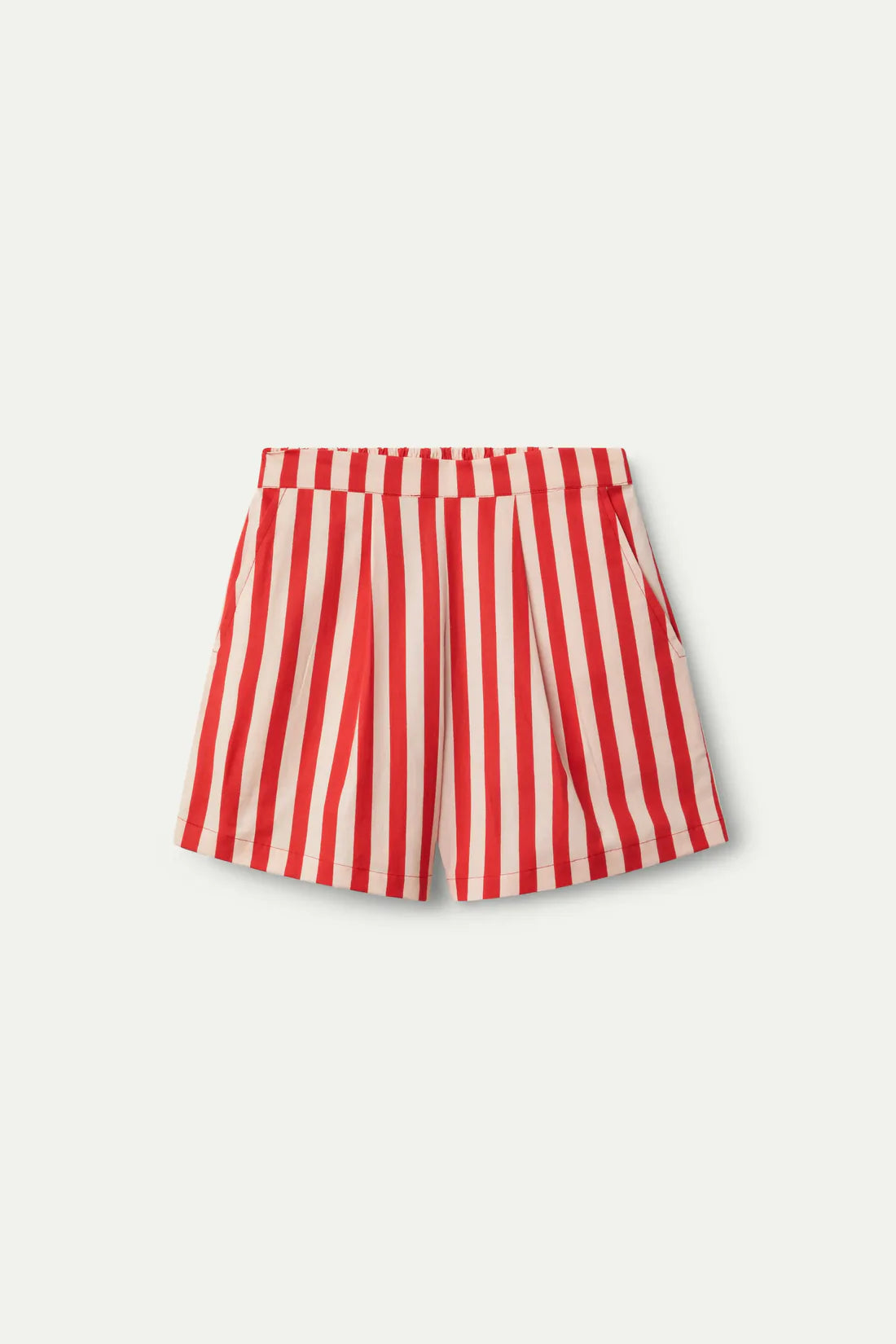 Maxwell Ribbed Stripe Shorts in Red (See Photo of Shorts Hanging for True Red Color)