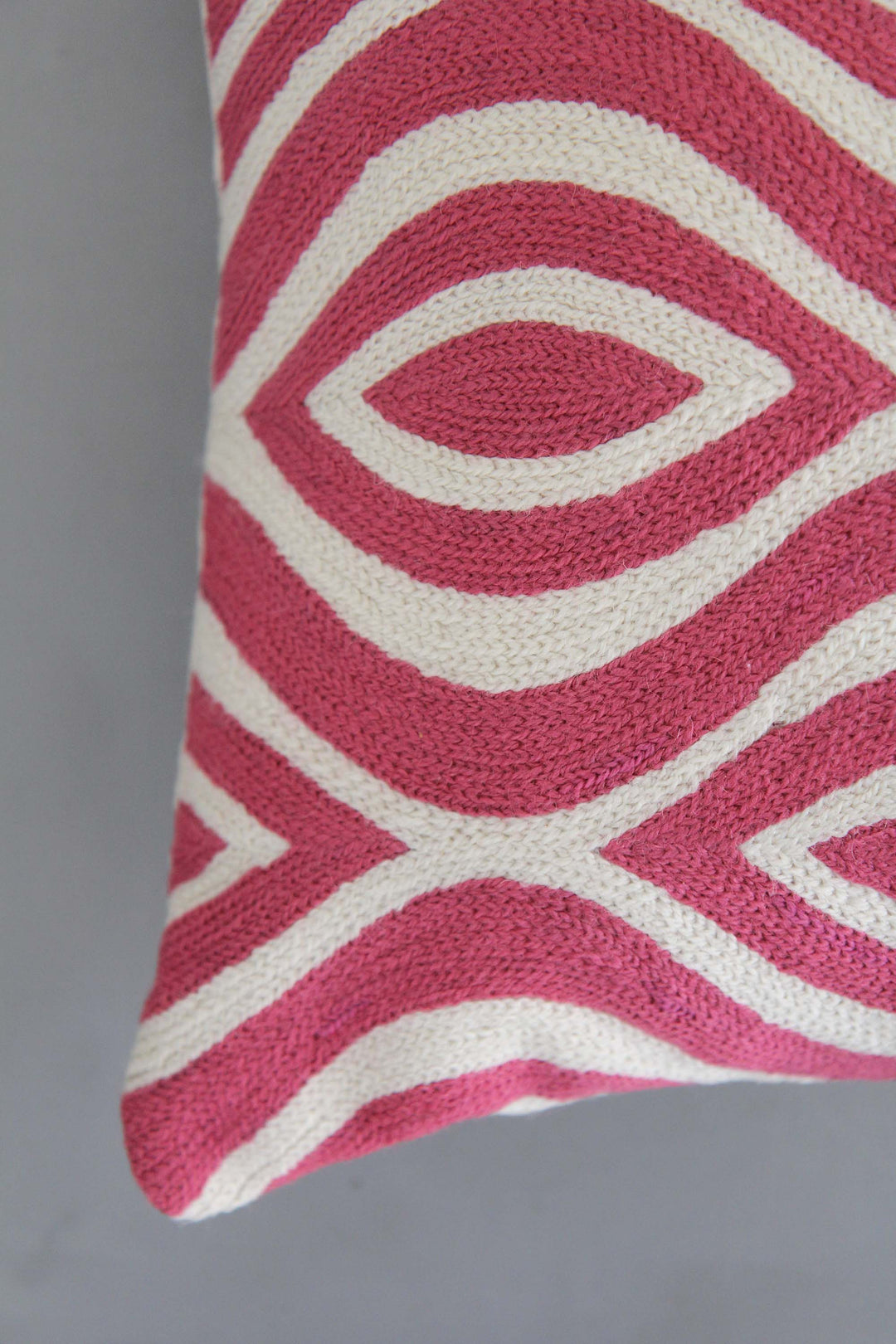 Pink & White Kashmiri Cushion 50x30cm