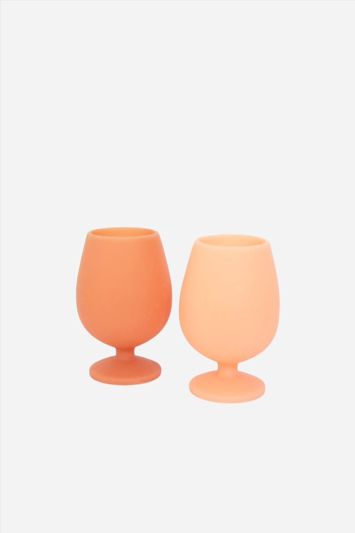 Silicone Wine Glass Set 2 / Terra & Peach