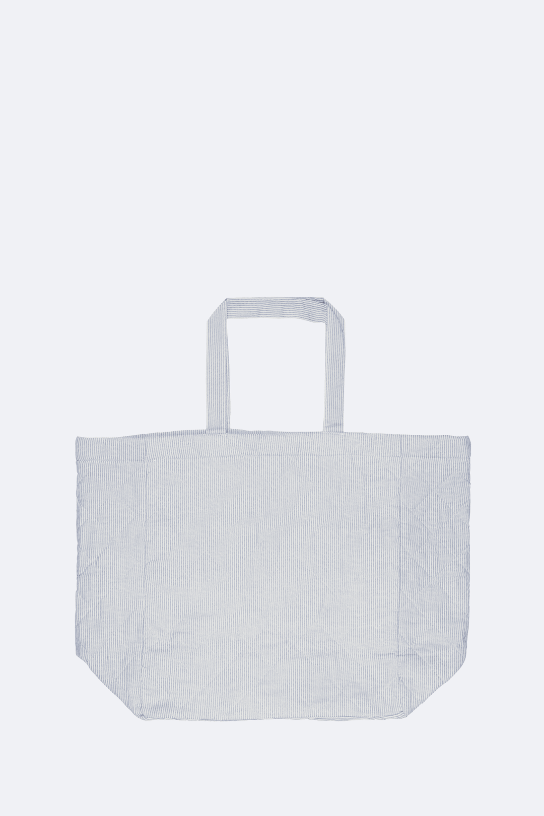 Bag / Quilted White And Dark Blue Stripes