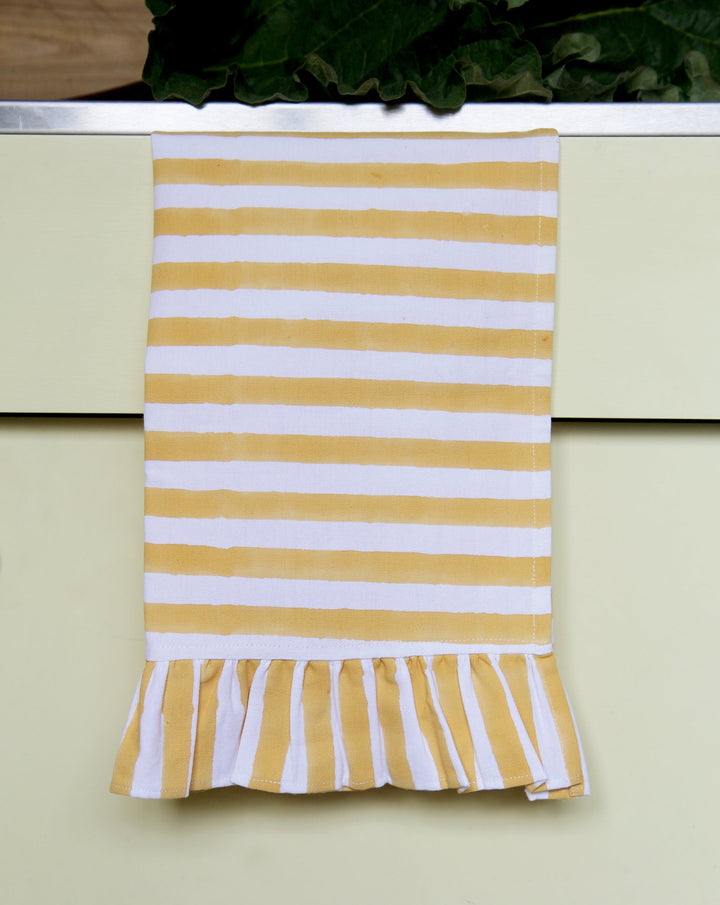 Ruffle Stripe T-Towel / Yellow