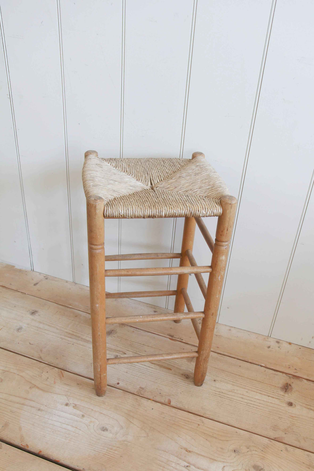 rush seat vintage stool