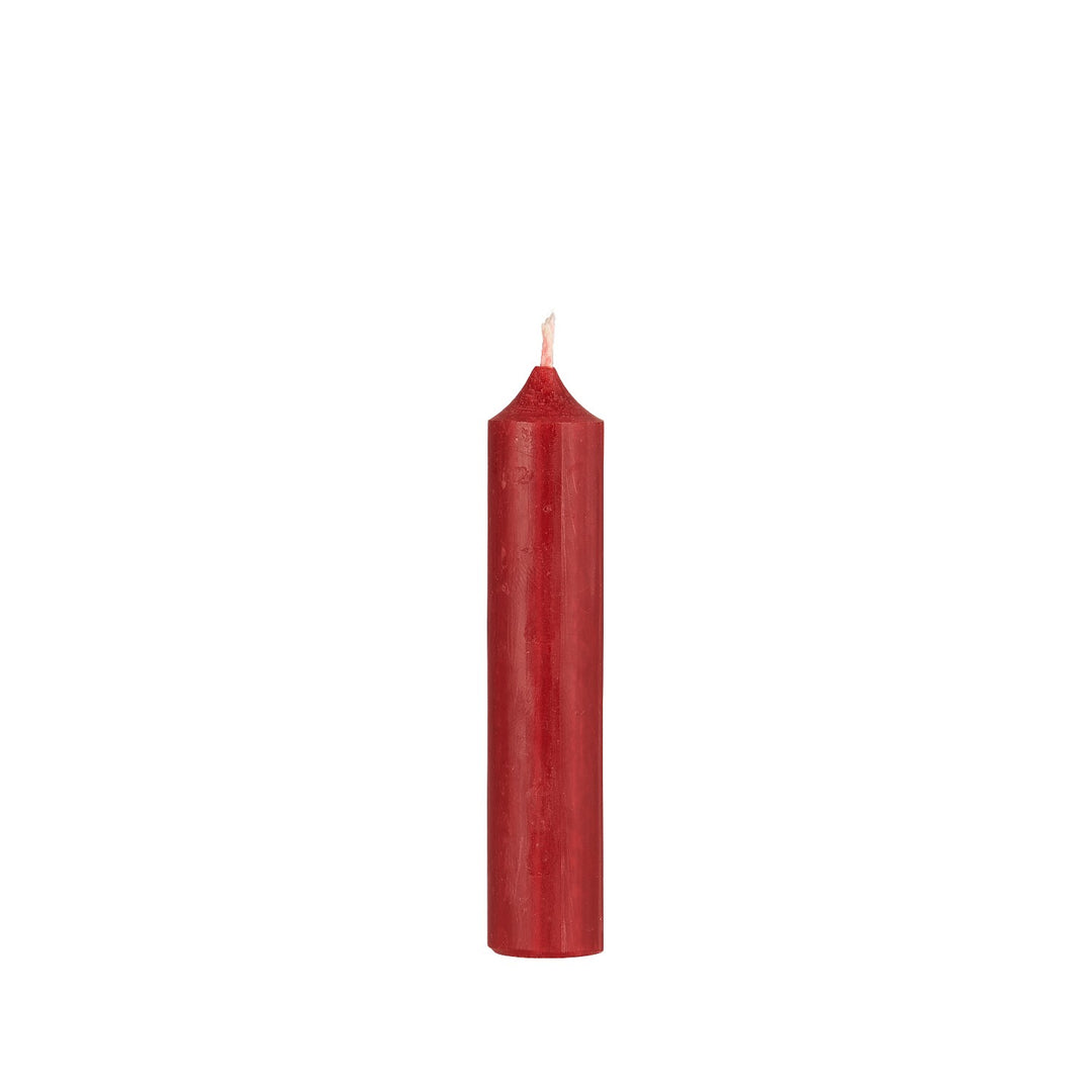 Rustic Short Dinner Candle / Red
