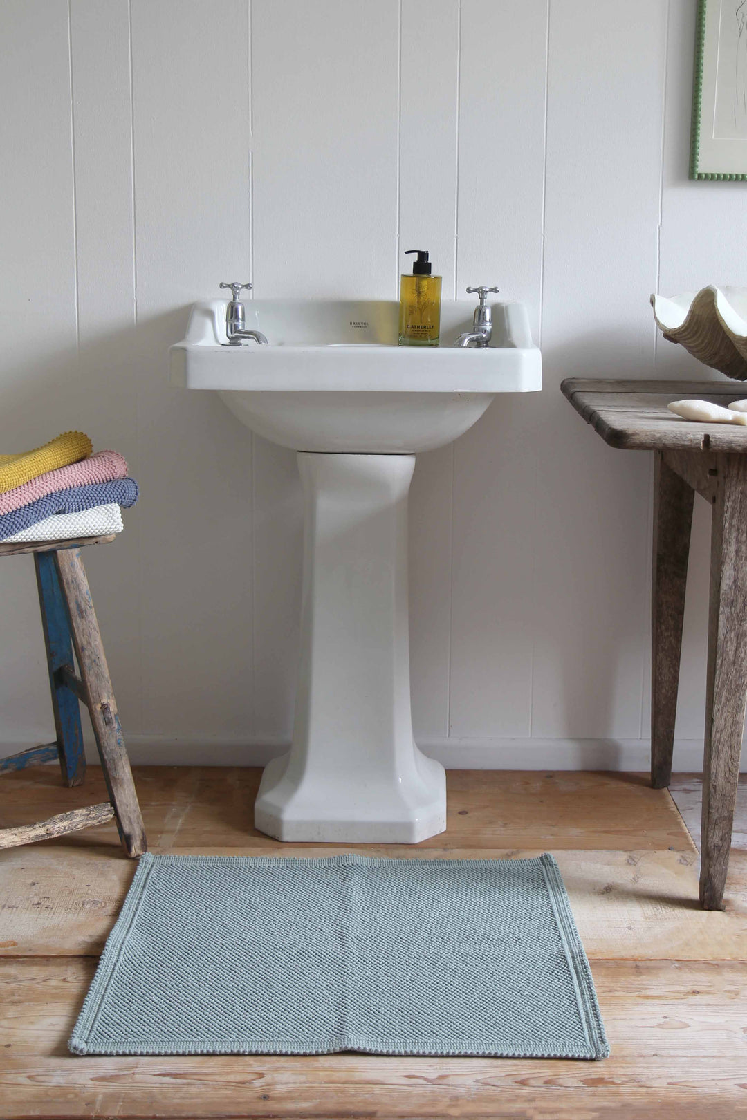 Stonewashed Bath Mat / Sage
