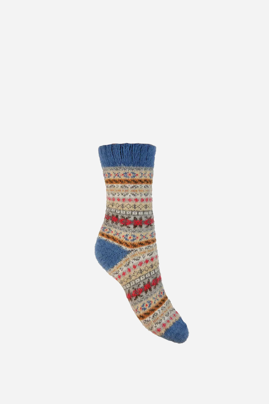 Scandi Wool Blend socks / Blue, Fawn and Red