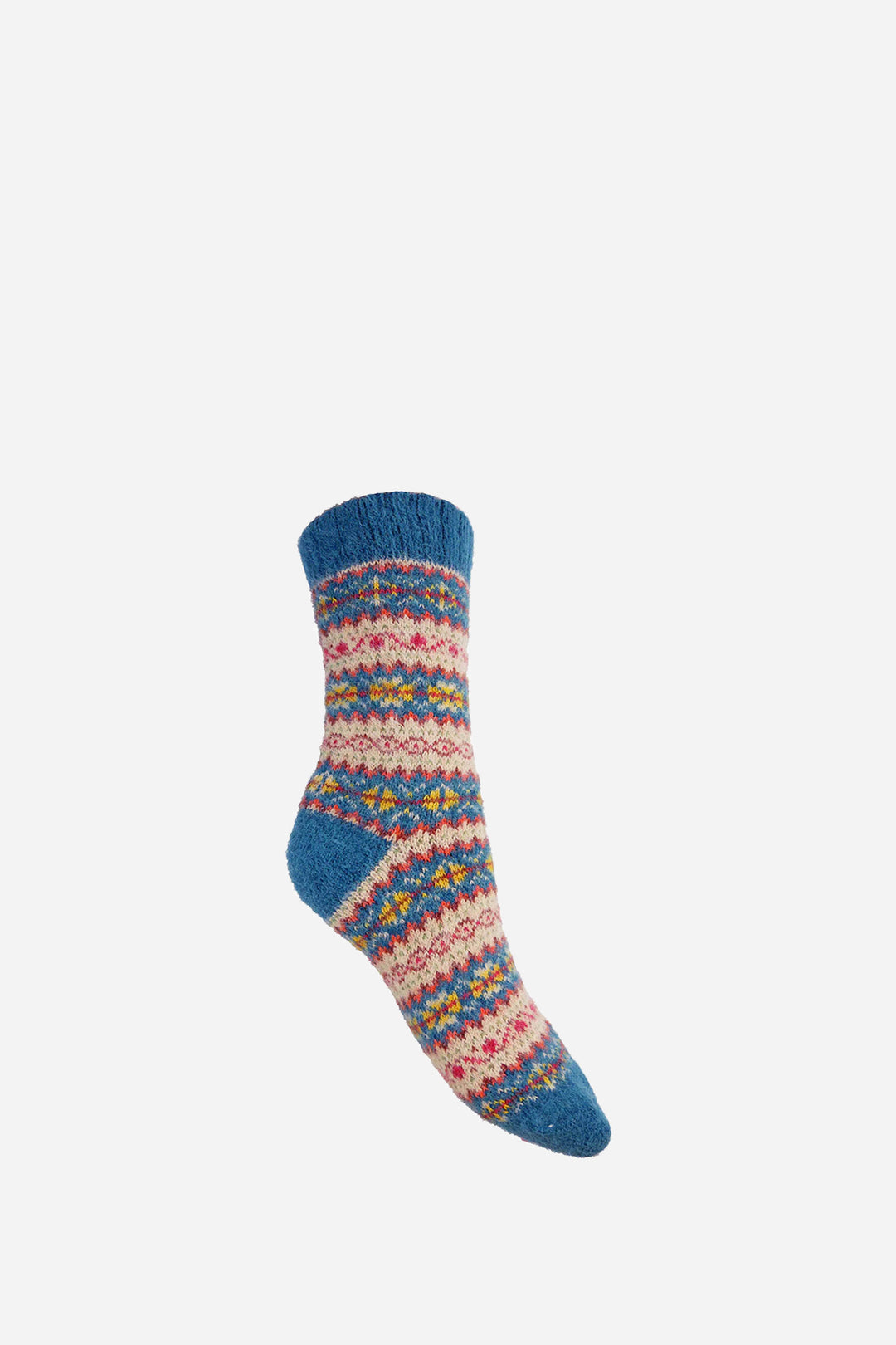 Scandi Wool Blend Socks / Teal, Fawn and Yellow