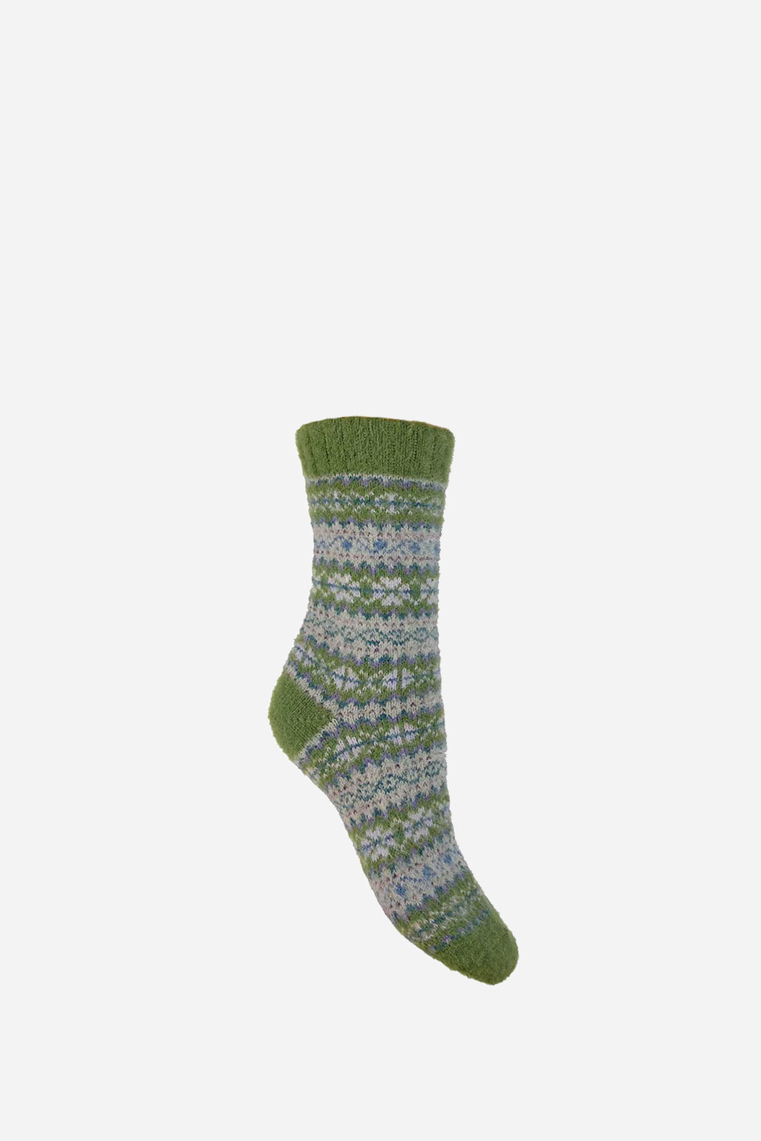 Scandi Wool Blend Socks / Green, Blue and Grey