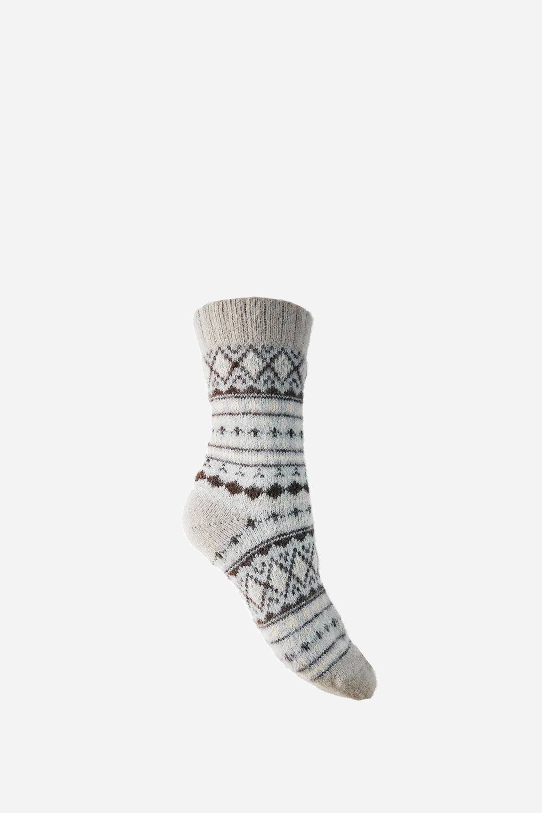 Scandi Wool Blend Socks / Grey and Pale Blue