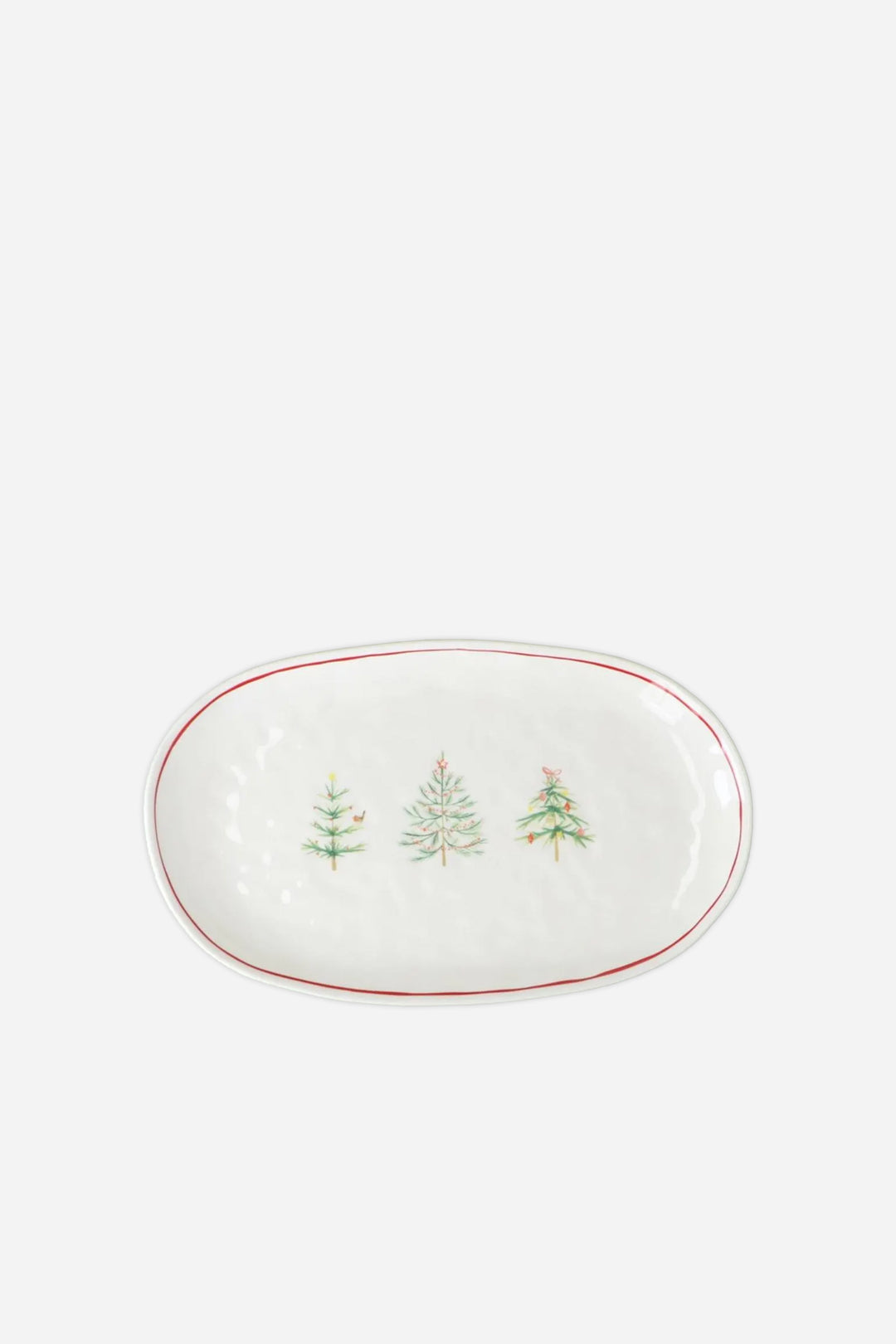 Scandi Trees Stoneware Oval Plate