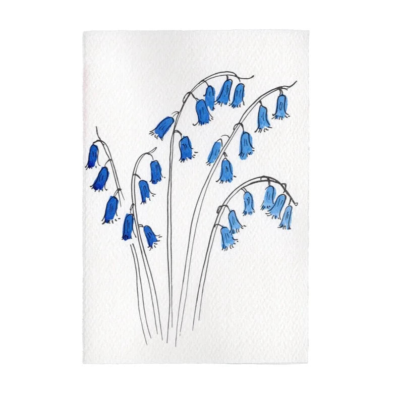 Letterpress Card Bluebells