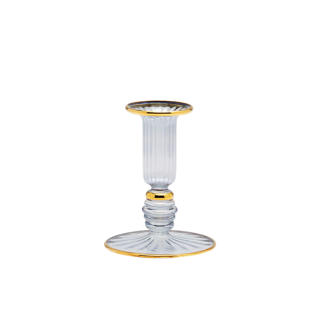 Golden Sky Glass Candle Holder / Blue