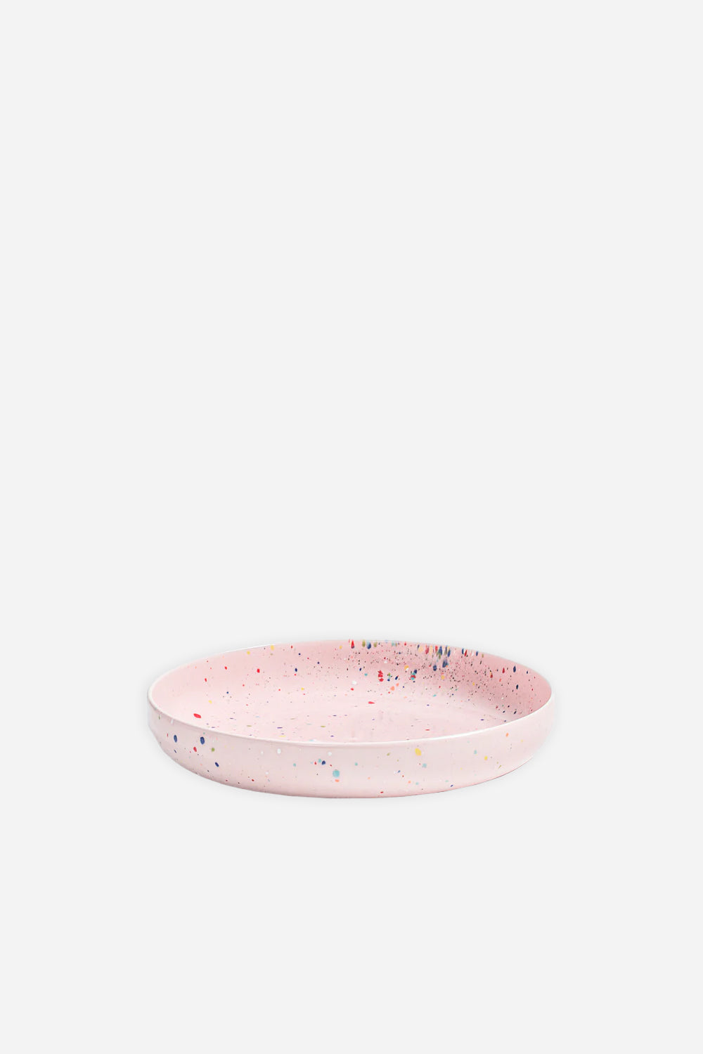 Stoneware Splatter Low Pasta Plate 23cm / Pink